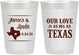 Personalized Wedding 10 oz Frosted Cups - Our Love Is As Big As Texas | 215