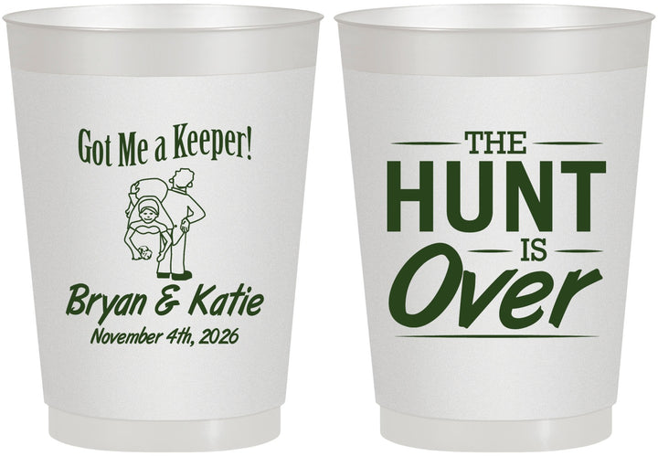 Personalized Wedding 10 oz Frosted Cups - The Hunt Is Over | 216