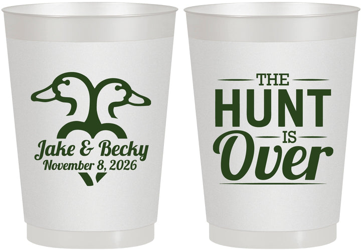 Personalized Wedding 10 oz Frosted Cups - The Hunt Is Over Duck | 217