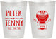 Personalized Wedding 10 oz Frosted Cups - Hot Air Balloon | 219