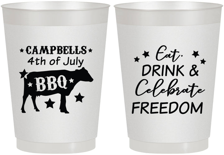 Personalized 4th Of July 10 oz Frosted Cups - Eat Drink Freedom | 220000
