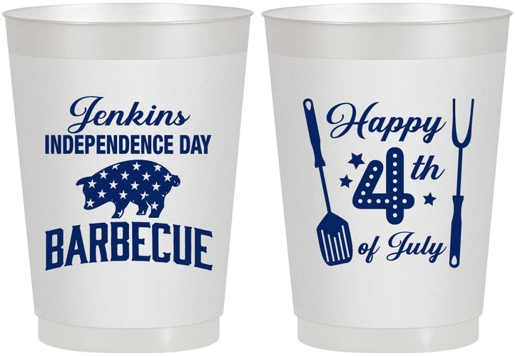 Personalized 4th Of July 10 oz Frosted Cups - Barbecue Bbq | 220001