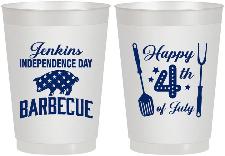 Personalized 4th Of July 10 oz Frosted Cups - Barbecue Bbq | 220001