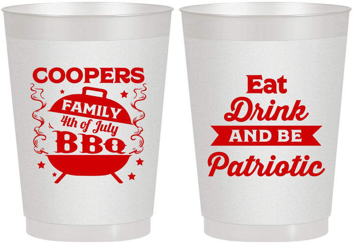 Personalized 4th Of July 10 oz Frosted Cups - Eat Drink Patriotic | 220002