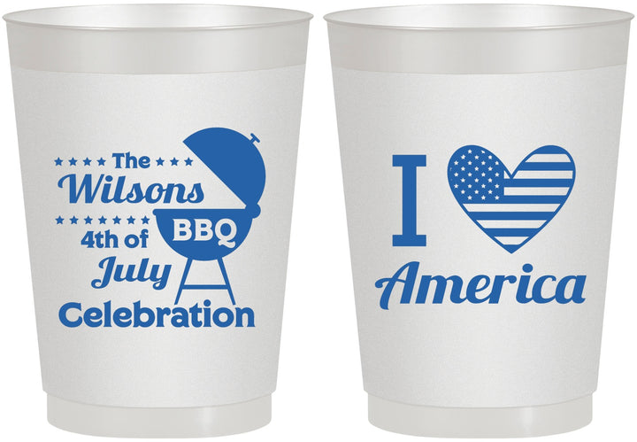 Personalized 4th Of July 10 oz Frosted Cups - Barbecue Bbq | 220007