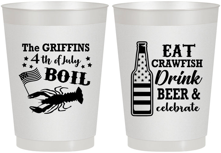 Personalized 4th Of July 10 oz Frosted Cups - Crawfish Boil | 220012