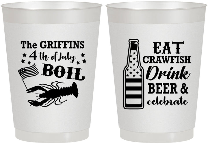 Personalized 4th Of July 10 oz Frosted Cups - Crawfish Boil | 220012