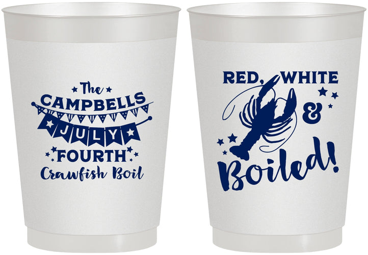 Personalized 4th Of July 10 oz Frosted Cups - Crawfish Boil | 220013