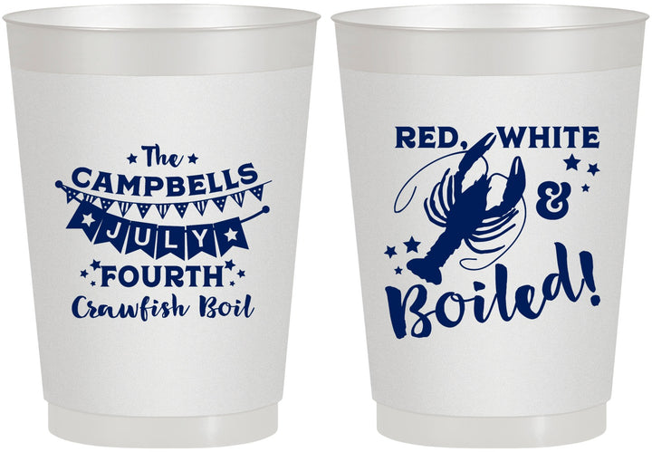 Personalized 4th Of July 10 oz Frosted Cups - Crawfish Boil | 220013