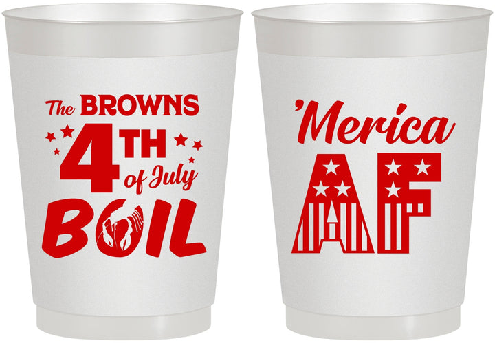 Personalized 4th Of July 10 oz Frosted Cups - Merica Af | 220014