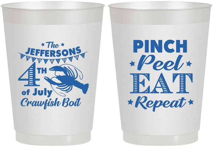 Personalized 4th Of July 10 oz Frosted Cups - Pink Peel Crawfish | 220015