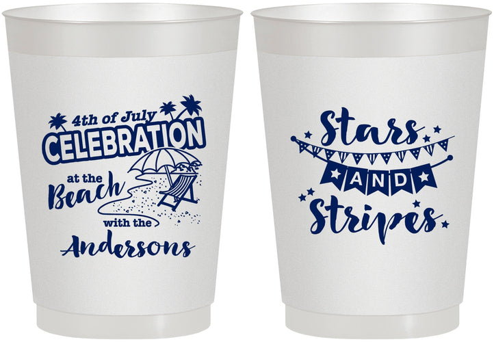 Personalized 4th Of July 10 oz Frosted Cups - Fireworks | 220021