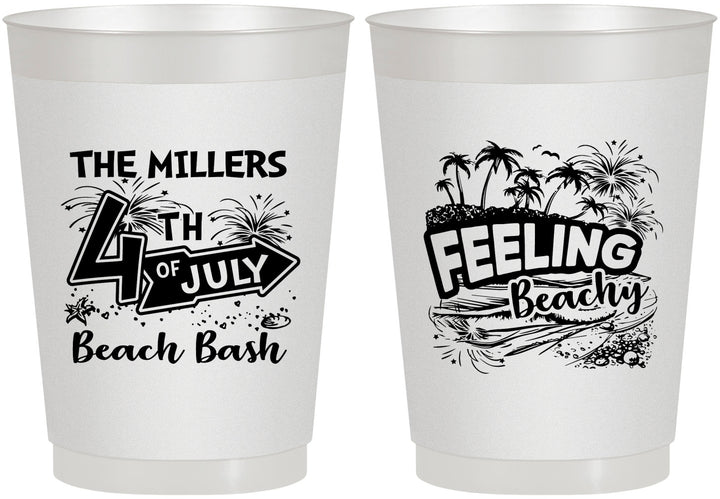 Personalized 4th Of July 10 oz Frosted Cups - Feeling Beachy | 220024