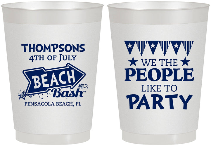 Personalized 4th Of July 10 oz Frosted Cups - We The People | 220025