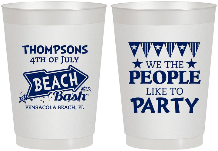 Personalized 4th Of July 10 oz Frosted Cups - We The People | 220025