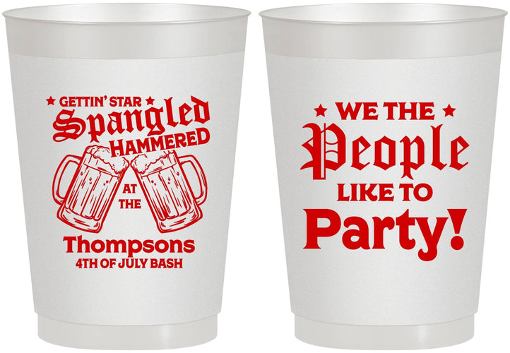 Personalized 4th Of July 10 oz Frosted Cups - We The People | 220030