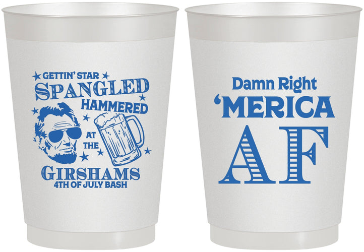 Personalized 4th Of July 10 oz Frosted Cups - Merica Af | 220031