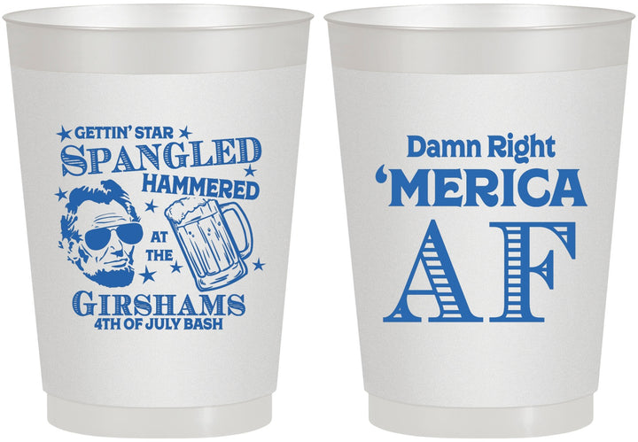 Personalized 4th Of July 10 oz Frosted Cups - Merica Af | 220031