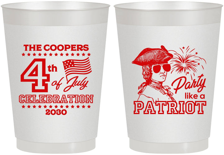 Personalized 4th Of July 10 oz Frosted Cups - Patriot | 220038