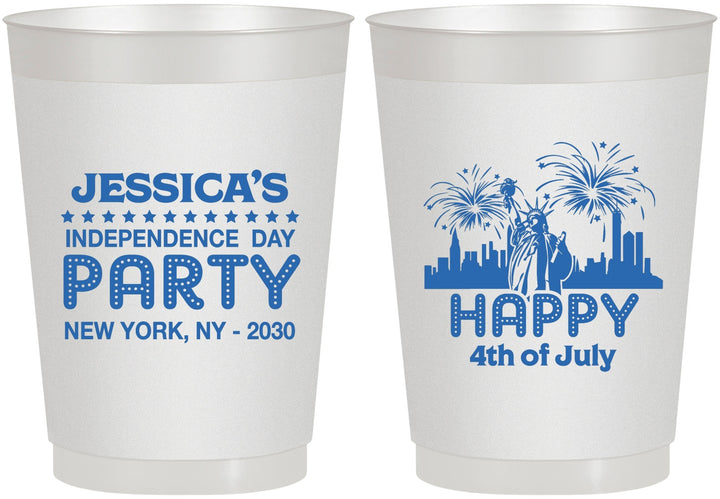Personalized 4th Of July 10 oz Frosted Cups - New York | 220039