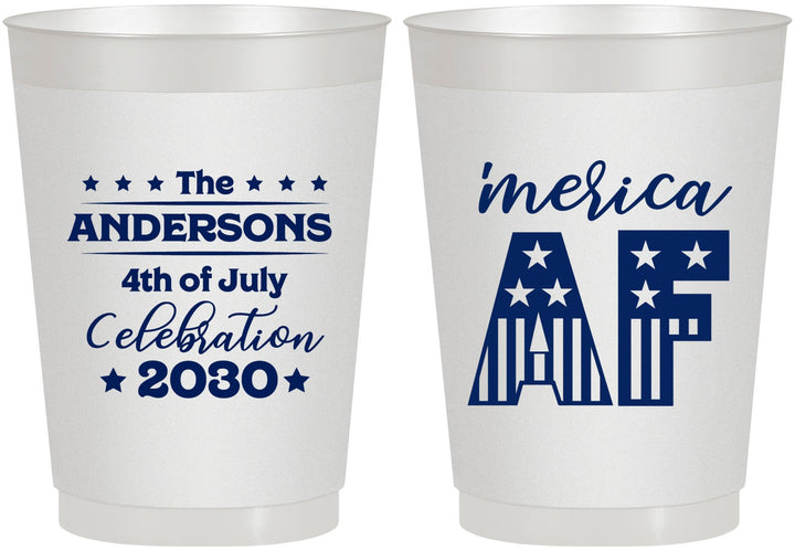 Personalized 4th Of July 10 oz Frosted Cups - Merica Af | 220041