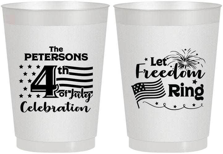 Personalized 4th Of July 10 oz Frosted Cups - Fireworks | 220048