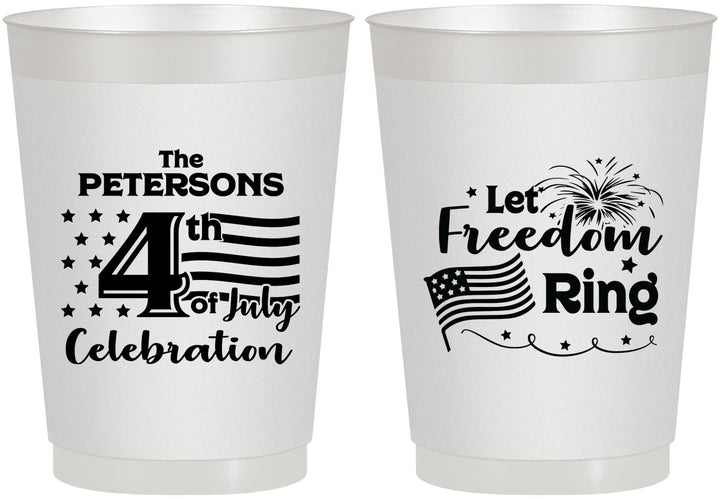 Personalized 4th Of July 10 oz Frosted Cups - Fireworks | 220048