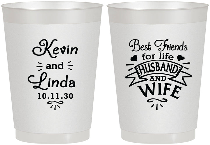Personalized Wedding 10 oz Frosted Cups - Best Friends | 221