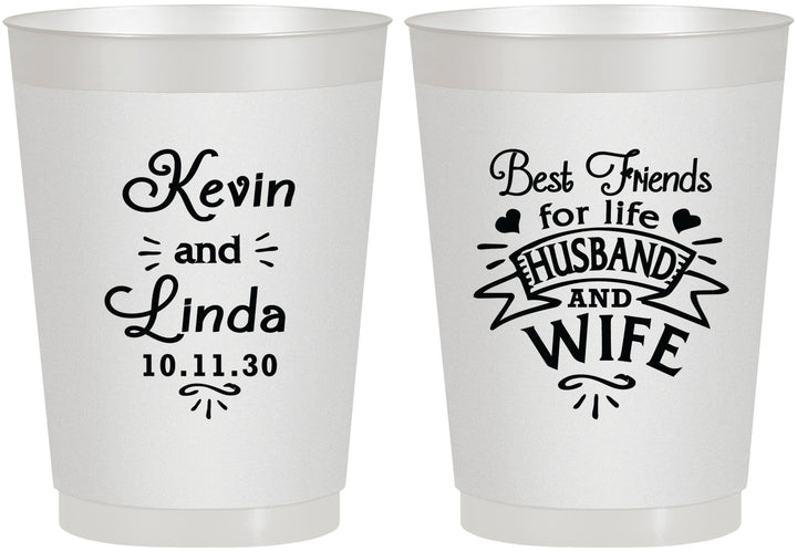Personalized Wedding 10 oz Frosted Cups - Best Friends | 221