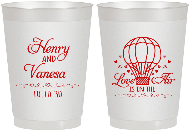Personalized Wedding 10 oz Frosted Cups - Hot Air Balloon | 225