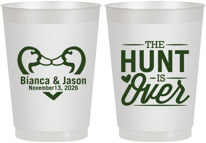 Personalized Wedding 10 oz Frosted Cups - The Hunt Is Over Duck | 227