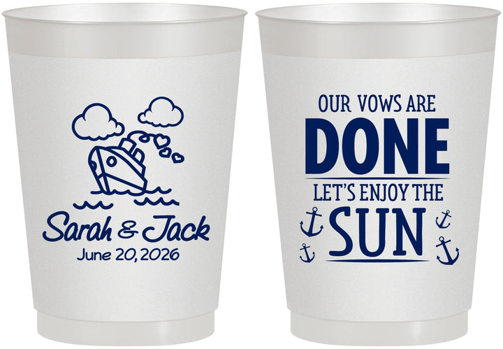 Personalized Wedding 10 oz Frosted Cups - Vows Are Done Cruise | 229