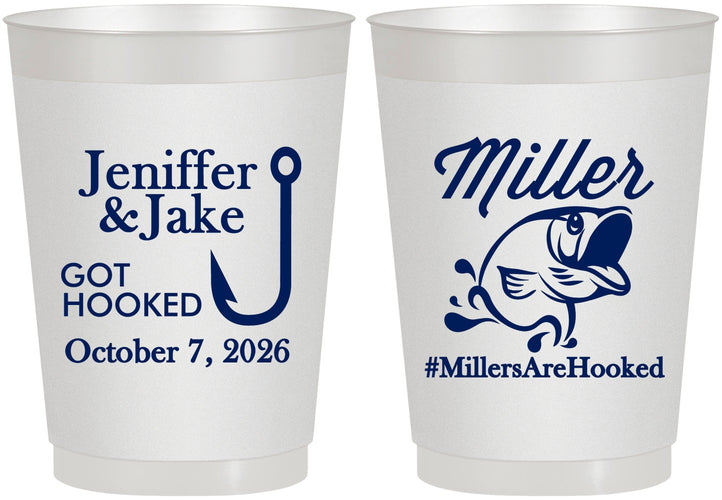 Personalized Wedding 10 oz Frosted Cups - Got Hook Fish | 230