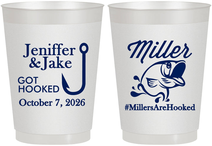 Personalized Wedding 10 oz Frosted Cups - Got Hook Fish | 230