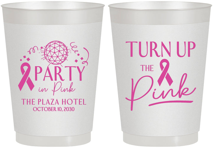 Personalized Awareness 10 oz Frosted Cups - Party In Pink | 230002
