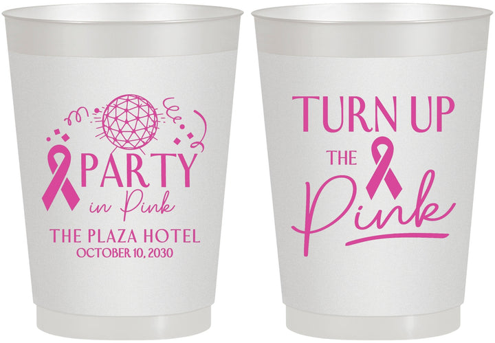 Personalized Awareness 10 oz Frosted Cups - Party In Pink | 230002