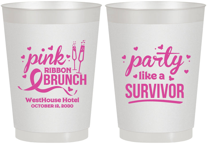 Personalized Awareness 10 oz Frosted Cups - Party Like A Survivor | 230005