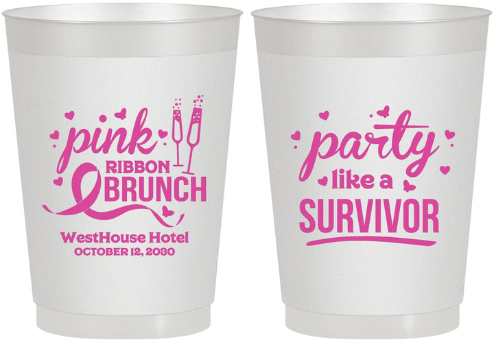 Personalized Awareness 10 oz Frosted Cups - Party Like A Survivor | 230005