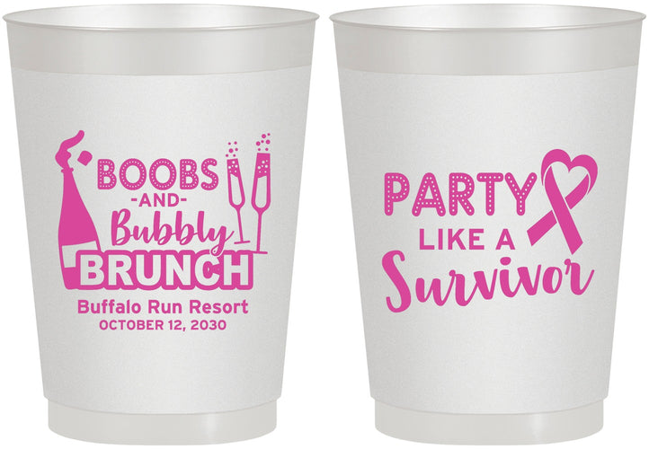 Personalized Awareness 10 oz Frosted Cups - Party Like A Survivor | 230006