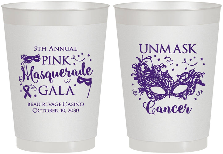 Personalized Awareness 10 oz Frosted Cups - Masquerade | 230008