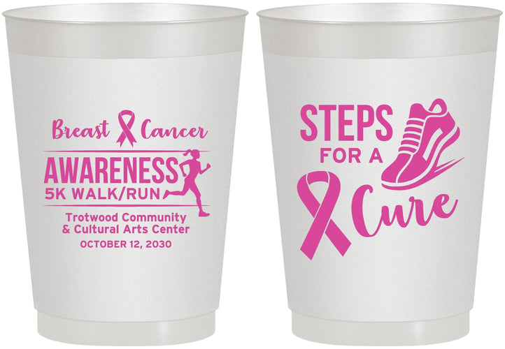 Personalized Awareness 10 oz Frosted Cups - Steps For A Cure | 230014