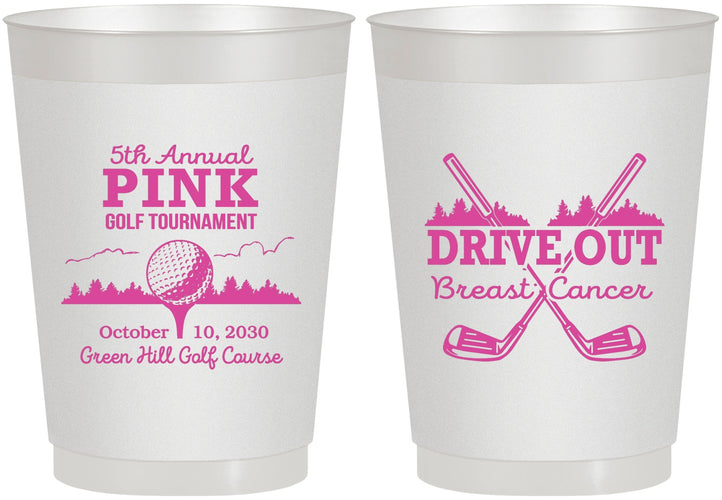 Personalized Awareness 10 oz Frosted Cups - Gold Drive Out | 230017