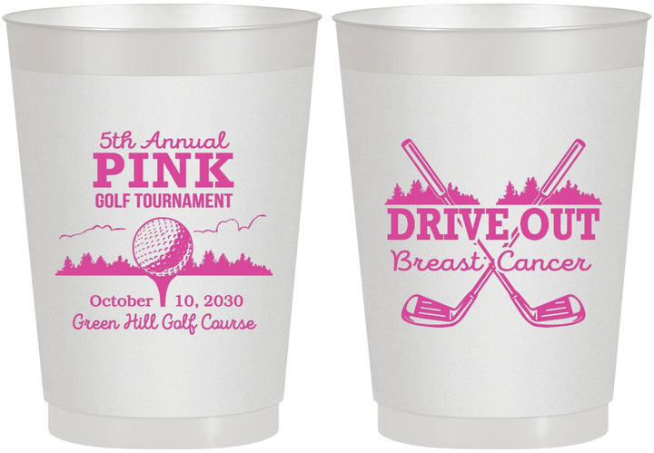 Personalized Awareness 10 oz Frosted Cups - Gold Drive Out | 230017