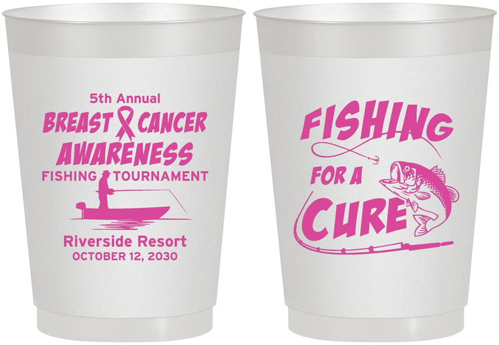 Personalized Awareness 10 oz Frosted Cups - Fishing For A Cure | 230018