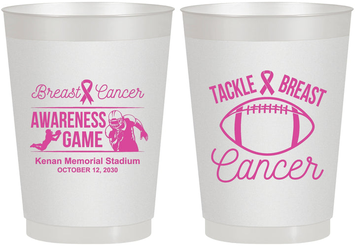 Personalized Awareness 10 oz Frosted Cups - Football Tackle | 230019