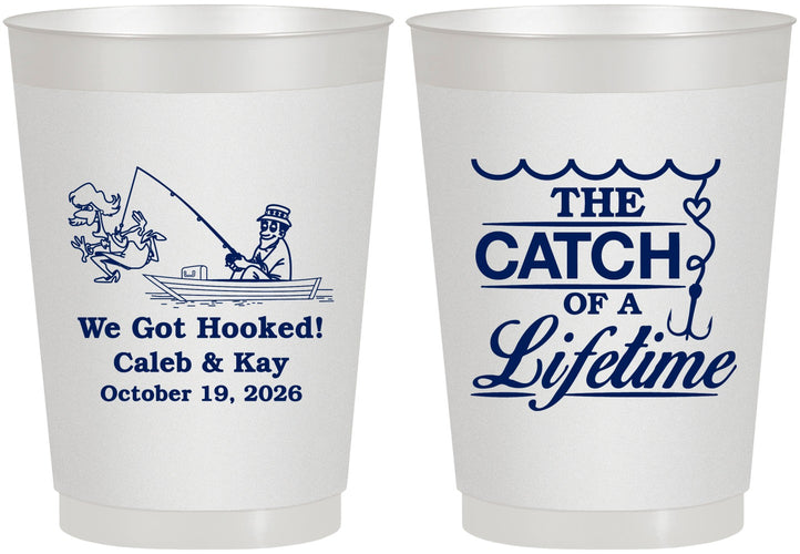 Personalized Wedding 10 oz Frosted Cups - Catch Of A Lifetime | 234