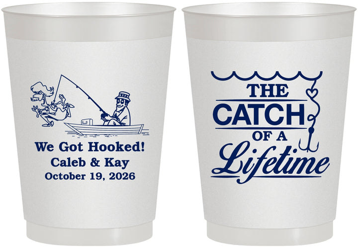 Personalized Wedding 10 oz Frosted Cups - Catch Of A Lifetime | 234