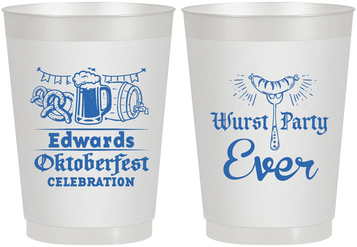 Personalized Oktoberfest 10 oz Frosted Cups - Wurst Party Ever | 240008