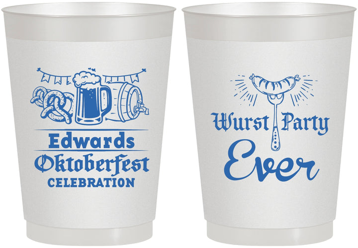 Personalized Oktoberfest 10 oz Frosted Cups - Wurst Party Ever | 240008