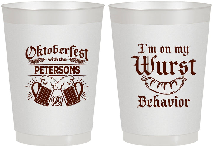 Personalized Oktoberfest 10 oz Frosted Cups - Wurst Behavior | 240010